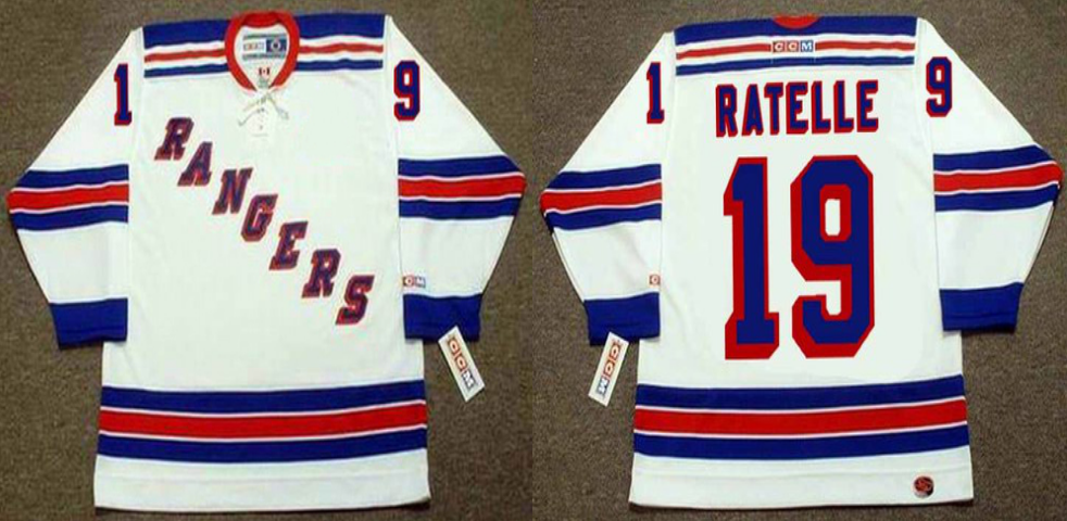 2019 Men New York Rangers #19 Ratelle white CCM NHL jerseys